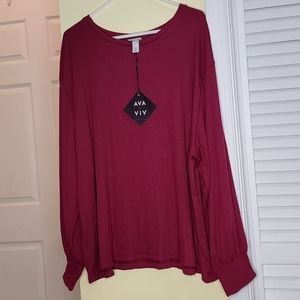 Ava Viv Long Sleeve Shirt 2X